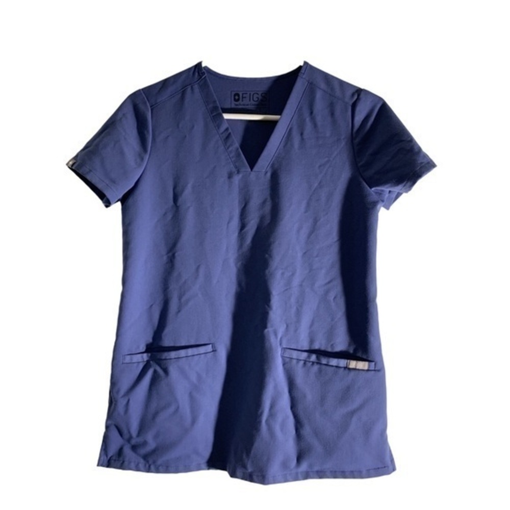 Figs V-Neck Blue Casma Medical Nurse Doctor Hospital Scrub Top XXS EUC #7753